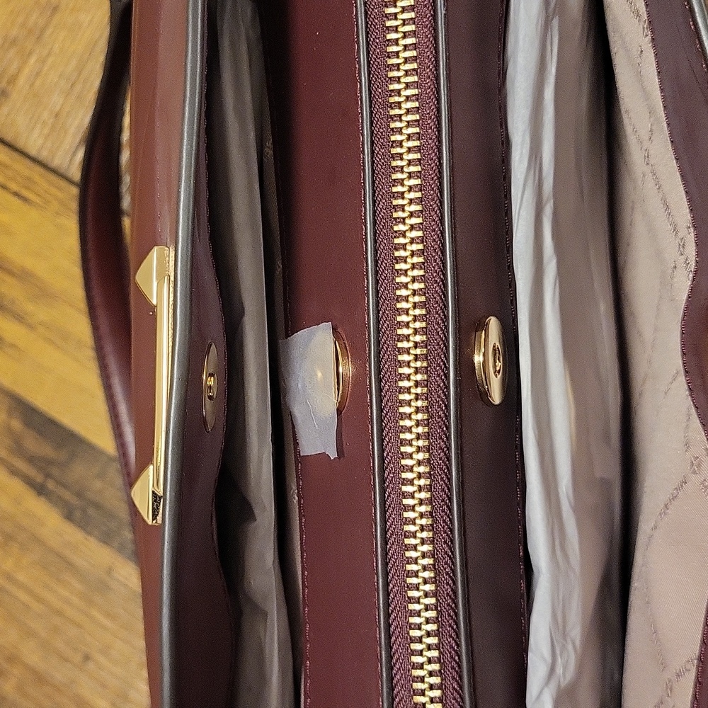 Michael Kors Whitney Tote in Oxblood with Gold Chain - Picture 6 of 11